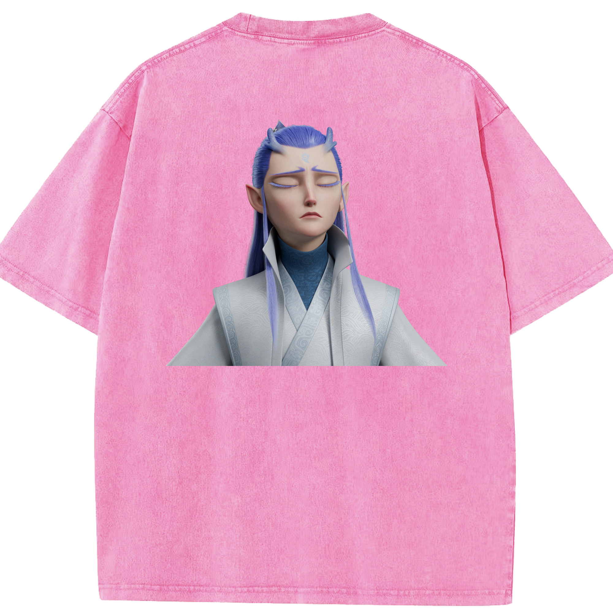 （画像用） Ne Zha 2 ナタ 魔童の大暴れ 綿100% ヴィンテージ風 半袖Tシャツ（背面プリント）